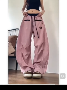 2สี กางเกงลำลอง กางเกงลำลองขายาว โทนสีหวาน ลายปัก ใส่เชือกที่เอว#1271