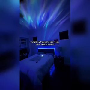 LED Starry Sky Projector Light 7 Colors Night Light Touch Switch USB Powered Auto Rotate Home Bedroom Party Decor Lamp Kids Gift