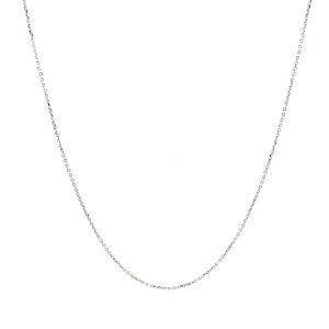 Nathalias NY สร้อยทองคำขาวแท้ 14K ลายโซ่มินิมอล Cable Link Chain in 14k White Gold ขนาด 0.50 mm