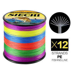 SIECHI 12 Strands Fishing Line 300M 500M 1000M Braided PE Strong Wire Multifilament Durable Sea Saltwater Japan Wire