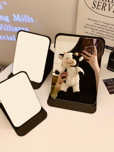 Ladies Portable Folding Cover Style High End Makeup Mirror Dormitory Desktop Standable Cosmetic Mirror Simple Style Glass Mirror