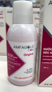 Nước Súc Miệng Amfagold® Care Gingival Chăm sóc chuyên sâu không chứa cồn 250ml làm sạch thơm.