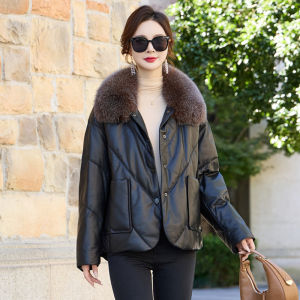 Warm Short Womens Coat Fur Sheepskin Down
