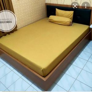 sprei embos polos abu tua dark grey single