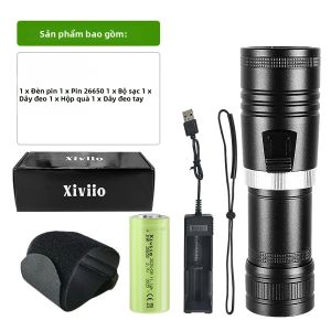 8600000LM Đèn Pin Lặn Siêu Sáng IPX8 Đèn Pin Dưới Nước Chống Nước Cho Lặn Biển Tide Pooling Câu Cá Ban Đêm Lặn Với Ống Thở