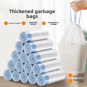 Thickened Drawstring Trash Bags Office Kitchen Use Plastic Handheld Household Garbage Bags Large Size Artemisia Altai