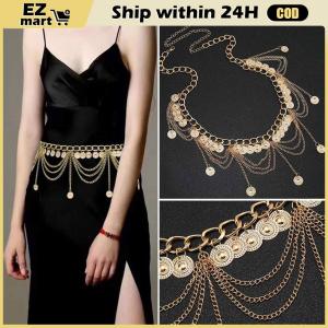 Vintage Gypsy Folk-Custom Dangle Waist Belt Chain Tassel Harness Belly Dance Chains Women Body Jewelry Carved Coin Long Pendant