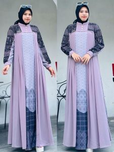AMANDA.JAYA Dress abaya gamis masa kekinian terbaru terlaris dengan bahan katun mamba mix ceruty premium