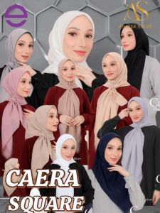 HIJAB SEGIEMPAT POLOS VOAL ETHICA CAERA PLAIN SQUARE / KERUDUNG JILBAB VOAL POLOS UKURAN 120X120CM JAHIT TEPI