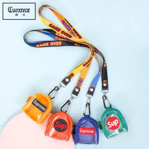 Creative Childrens Neck Hanging Wallet Transparent Male Child with Long Rope Company Gifts Business OL Style PVC Material