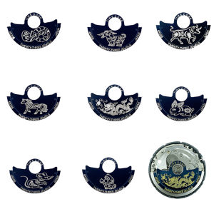 NH35 Automatic Hammer Rotor Patch Fit for NH35 Movement Watch Movement Parts Zodiac Signs Style Engraved Metal Pieces Rotor