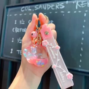 Gantungan Kunci-cloud unicorn lucu Aksen Pasir Glitter Cair Kunci Mobil Liontin Pasangan Sepasang Gantungan Kunci arctic deer