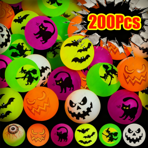 200-1Pcs Halloween Glow in The Dark Bouncing Balls Halloween Theme Glowing Bouncy Balls Eyeball Toy Kids For Studens Birthday