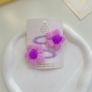 Korean Style Handmade Knitted Flower Hair Clips Childrens Hair Accessories No Damage to Hair Duckbill Hair Clips Baby Hair Accessories