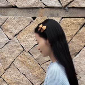 กิ๊บติดผมสีน้ำตาล หัวใจด้านข้าง สำหรับผู้หญิง