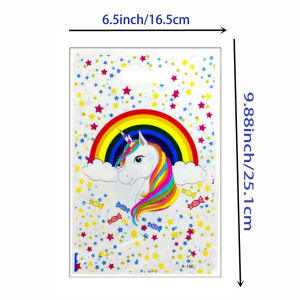 Cartoon Unicorn Gift Bags Birthday Decoration Rainbow Goody Biscuit Package Candy Bag Baby Shower Kids Gifts For Party Supplies