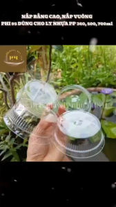 1000 Nắp vuông nắp bằng cao phi 95 chấn hưng nhựa pet trong cứng cáp dùng cho ly nhựa PP miệng 95