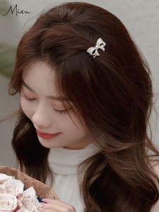 Elegant Small Hair Clip Womens Forehead Butterfly Knot Hair Accessory Miniature Delicate Alloy Hair Gripper Fashionable Hairdressing