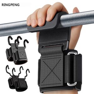 ตะขอยกน้ําหนัก ด้ามจับยกน้ําหนัก สายรัดดึงขึ้นสําหรับงานหนัก สายรัดตะขอรองรับ Powerlifting แบบปรับได้สําหรับออกกําลังกายในยิม