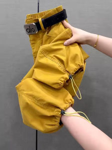 Summer 2025 Womens Casual Pants Loose High Waist Straight Leg Harlan Style Small Size Fashionable Drapey Comfortable Cotton Blend