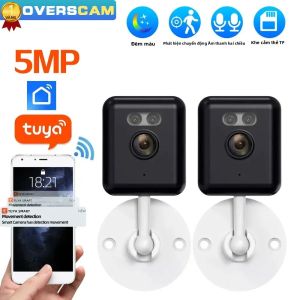Camera Quan Sát Mini Trong Nhà Không Dây Wifi 5MP Có Phát Hiện Chuyển Động Màn Hình Bé Thông Minh Hỗ Trợ Ứng Dụng Tuya Camera Video Giám Sát Hình Khối Màu Đen IP66 Chống Nước