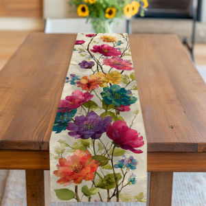 Cờ Để Bàn Họa Tiết Mã Não Với Điểm Nhấn Mạ Vàng Chất Liệu Pha Polyester Và Vải Lanh Dùng Trang Trí Phòng Ăn Nhà Bếp Bàn Cà Phê Trang Trí Lễ Hội