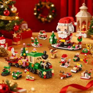 HECAN | Countdown Calendar Building Blocks Toy Educational Assembling Santa Claus Gift Micro Pieces