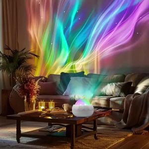 Starry Sky Projector Light 7 Colors RGB LED Night Light with Remote Control Rotation Dimmable USB Powered for Home Theater Deco