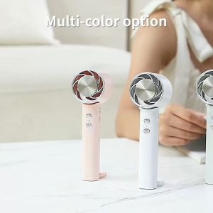 Mini handheld fan 3-speed bladeless cooling fan USB rechargeable 3000 mAh battery capacity outdoor wireless turbine air cooling handheld fan outdoor camping protective rechargeable plastic mini fan