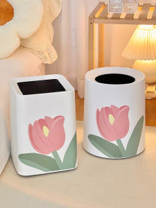 Cute Toilet Paper Holder Home Use Trash Can Bedroom Living Room Kitchen Bathroom Plastic Storage Bucket without Lid