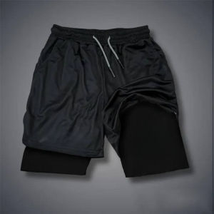 Bandai | Black One Piece Dual Layer Sports Shorts for Men Gym Workout Anime Design Quick Dry Material Loose Fit with Pockets