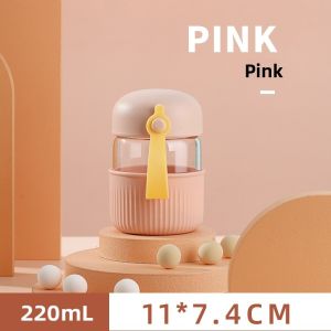 FSJP | Aesthetic Portable Glass Tea Cup with Lid for Women