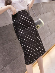 Fashionable European Design Flared Dots Chiffon Skirt