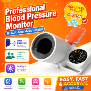 JUSTLANG Rechargeable Tunnel Blood Pressure Monitor Accuracy Upper Arm BP Monitor Digital LED Cuff Home Clinic Pharmacy
