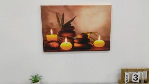 Green Spa Still Life with Bamboo Fountain and Zen Stone Water Wall Art Canvas Plant Picture Print Decorative Poster Home Decor Art HD Picture Bedroom Living Room Wall Art Gift 1PCS Wooden Inner Framed or Frameless (or Black Aluminum Alloy Framed)