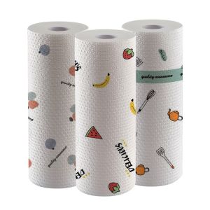 luckyLKH❁Disposable Kitchen Oil Absorbent Paper Towels Washable Dish Towel Non-Toxic Kitchen Tissue Paper