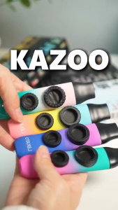 Kazoo Woodwind Instrument Dual Tone Hole Adjustable Tone with 10 Flute Membranes Replacement Mouthpiece Skin-feeling Kazoo