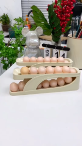 Khay đựng trứng LĂN TỰ ĐỘNG 2 Tầng Thiết Kế Thông MinhTiết Kiệm Không Gian