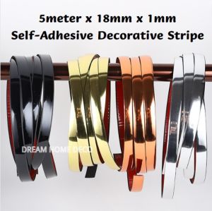 PVC - 5 Meters Jalur Hiasan Rumah / Stiker Sempadan / Garis Pinggang / Waistline Decorative Stripe / Border Wallpaper / Wainscoting / Wall Skirting Wall Stickers 防水美缝条 线条瓷砖缝隙美边线