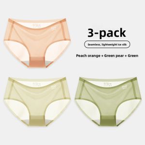 miiow | Ice Silk Triangle Panties Womens Seamless Antibacterial Summer Thin Foundation Liquid Yoga Fitness Sports Girls Triangle Pants