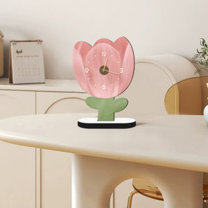 Floral Desktop Clocks Silent Living Room Decorative Tabletop Clocks Small Decorations for Hallways And Gourmet Spaces