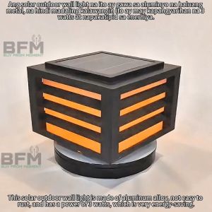 BFM IP65 Waterproof LED Solar-Powered Garden Column Light with Automatic Sensor and 9-Color Selection