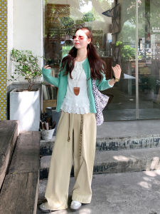 Áo Cardigan Len Mềm Màu Xanh Phong Cách Hàn Quốc