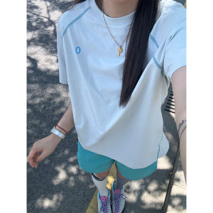 Ice Blue Quick Dry Cool Sensation Short Sleeve Mens Summer Breathable American Style Training Wear Outdoor Sports Cycling Suit T-Shirt