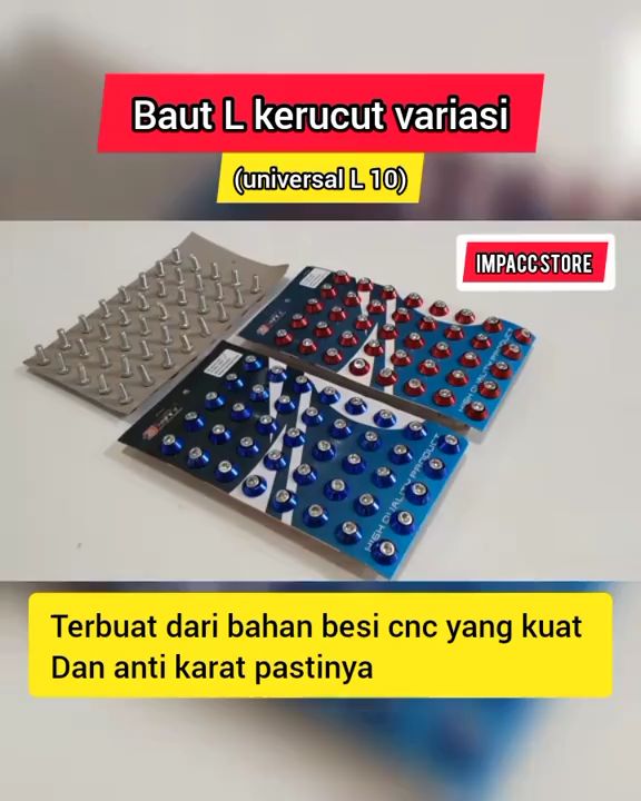 [Satuan] Baut L + Ring Monel Variasi / Baut Knalpot / Baut Ring Warna Universal Jupiter CBr Vixion Nmax Dll
