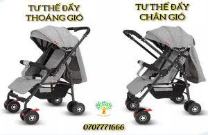 Xe đẩy em bé gấp gọn Mitsukumi xe đẩy cho bé sơ sinh 2 chiều 3 tư thế ( Bảo hành 12 tháng)