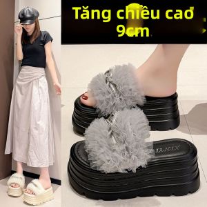 DINGMUYI | Thick Heel Height Increasing Fashion Women Slippers 34 Size