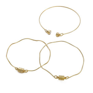 60mm 1pc/bag 14K Gold Plated Brass Magnet Bangle Bracelet For DIY Jewelry Making Accessories