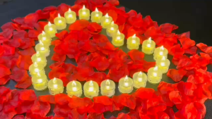 Artificial love electronic candle light smokeless tea wax proposal birthday party layout petal props
