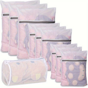 10pcs exquisite mesh laundry bags 4 sizes mesh laundry bags high quality zippers durable underwear laundry bags